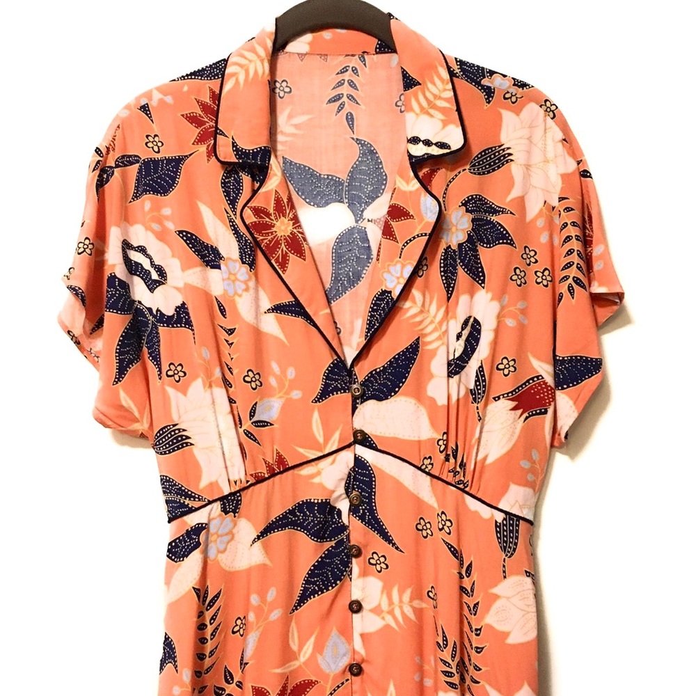 Floral Print Mini Shirt Dress Size M - Picture 6 of 8